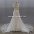 Sleeveless A Line Bridal Gowns Sheer Lace Appliqued Sequins Plus Size Robe De Mariee Custom nigerian wedding dresses